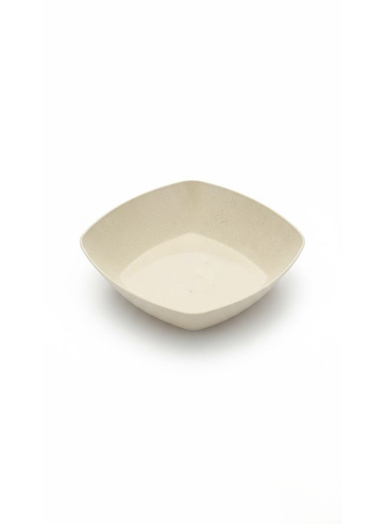 Square Plastic Deep Plate for Pasta & Breakfast - Unbreakable Serving Bowl with Speckled Design (Granite Look) - Beige Cream - Image 4